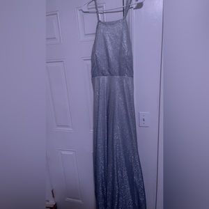 Silver trixxi dress, lace up back. worn once